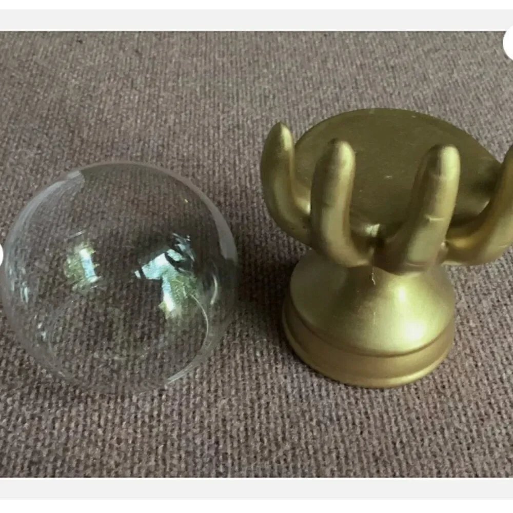 New! Gold Hand Mystical Cloche Glass Ball Display Halloween So Groovy